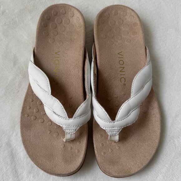 Vionic Bella Braid Sandal White Size 6 - Picture 2 of 11